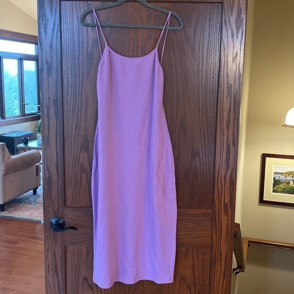 Victor Glemaud Strappy Cotton-Blend Knit Midi-Dress Lilac size XL - Picture 4 of 7